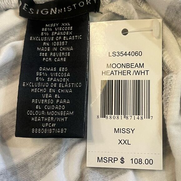 Design History Gray & White Stripped Maxi Skirt Chevron Pull In Sz XXL NWT MSRP - Picture 4 of 5